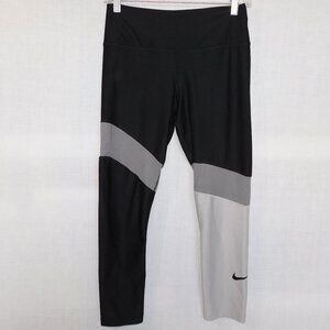 NIKE Dry-Fit Black Gray Mesh detail Althletic  Workout Leggings Womens S